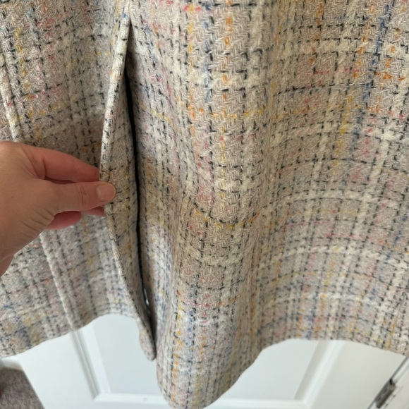 Karl Lagerfeld Cream Plaid Pea Coat - Picture 11 of 16